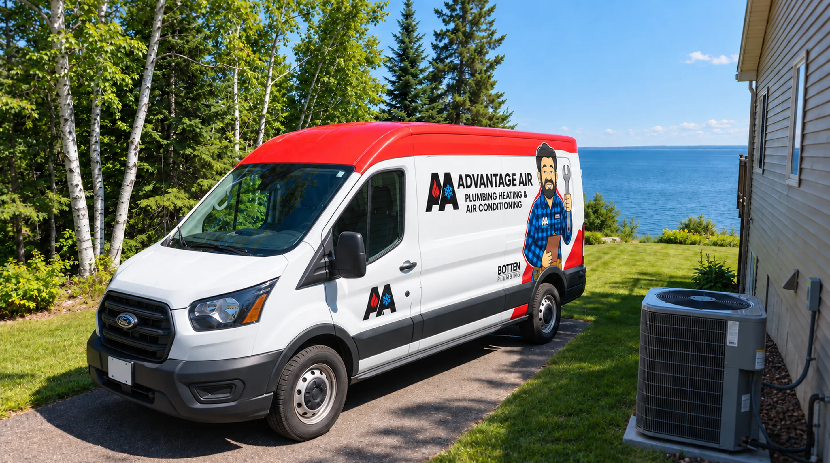 Advantage Air van at a rural Twin Ports property